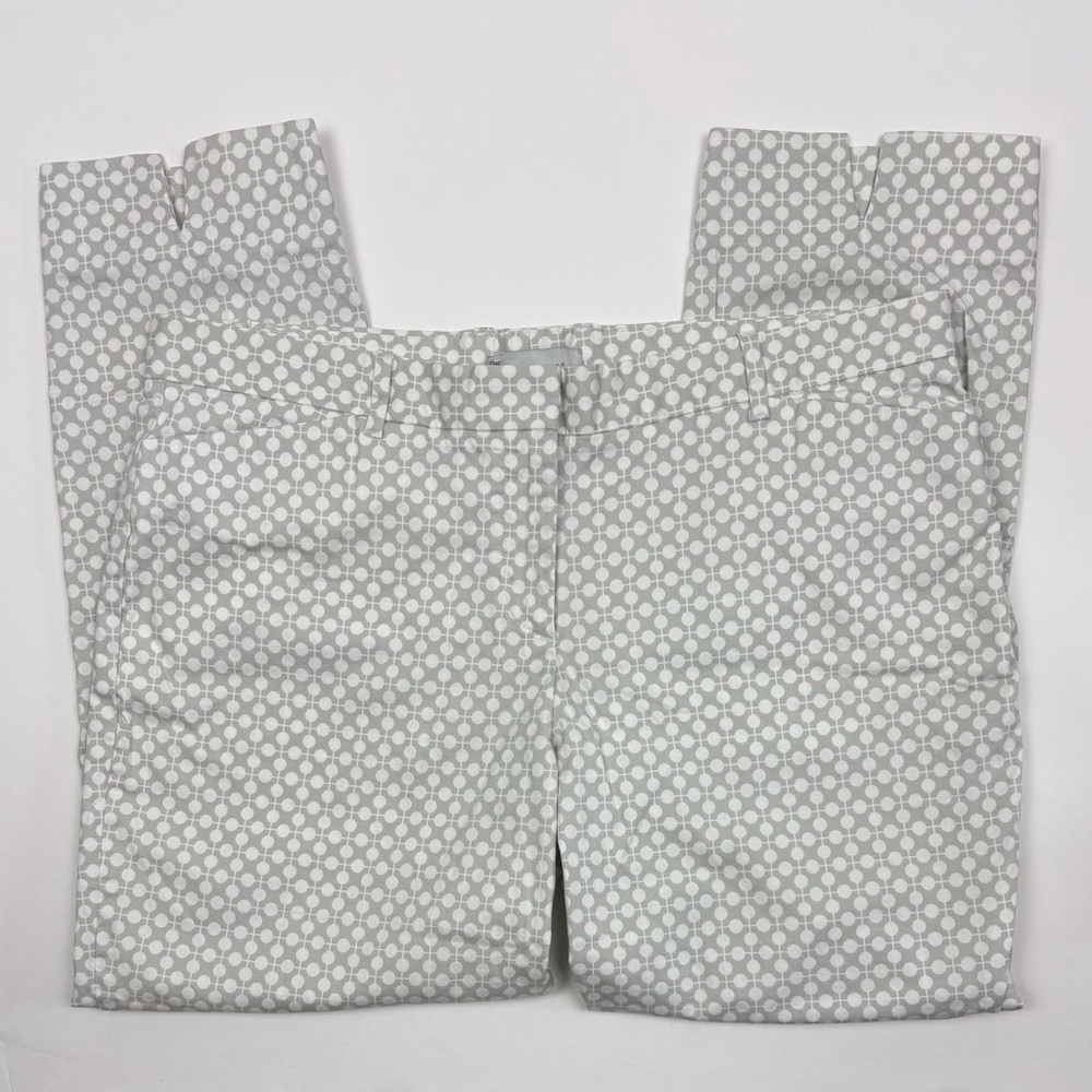 GAP Light Gray Dot-Pattern Slim Cropped Pants size 14 - 98% cotton EUC office
